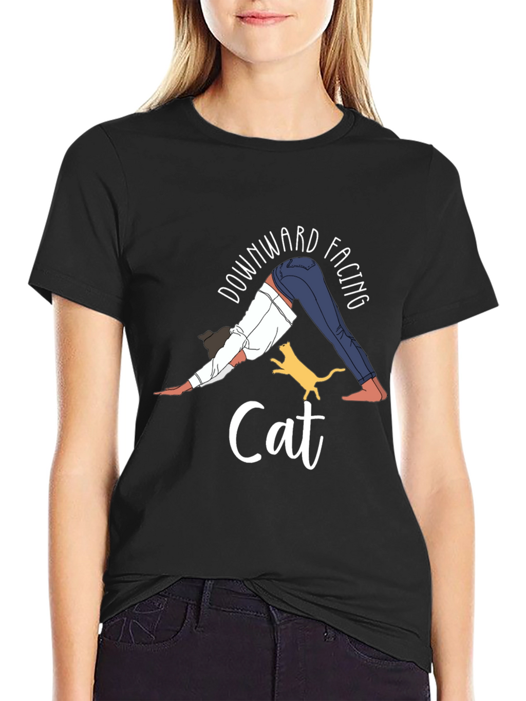 Downward Facing Cat Yoga Graphic Tee