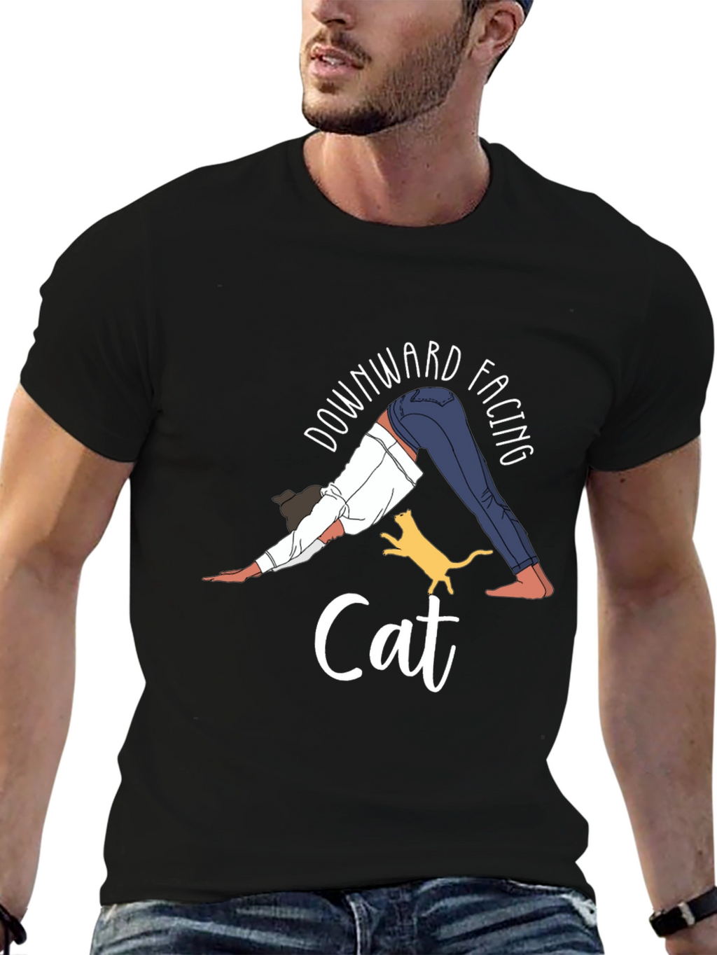 Downward Facing Cat Yoga Graphic Tee