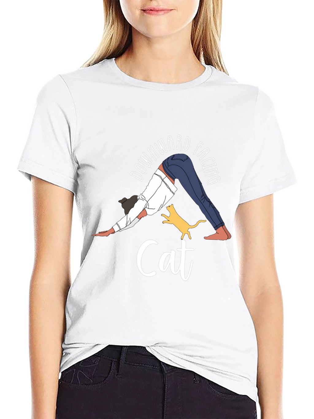 Downward Facing Cat Yoga Graphic Tee