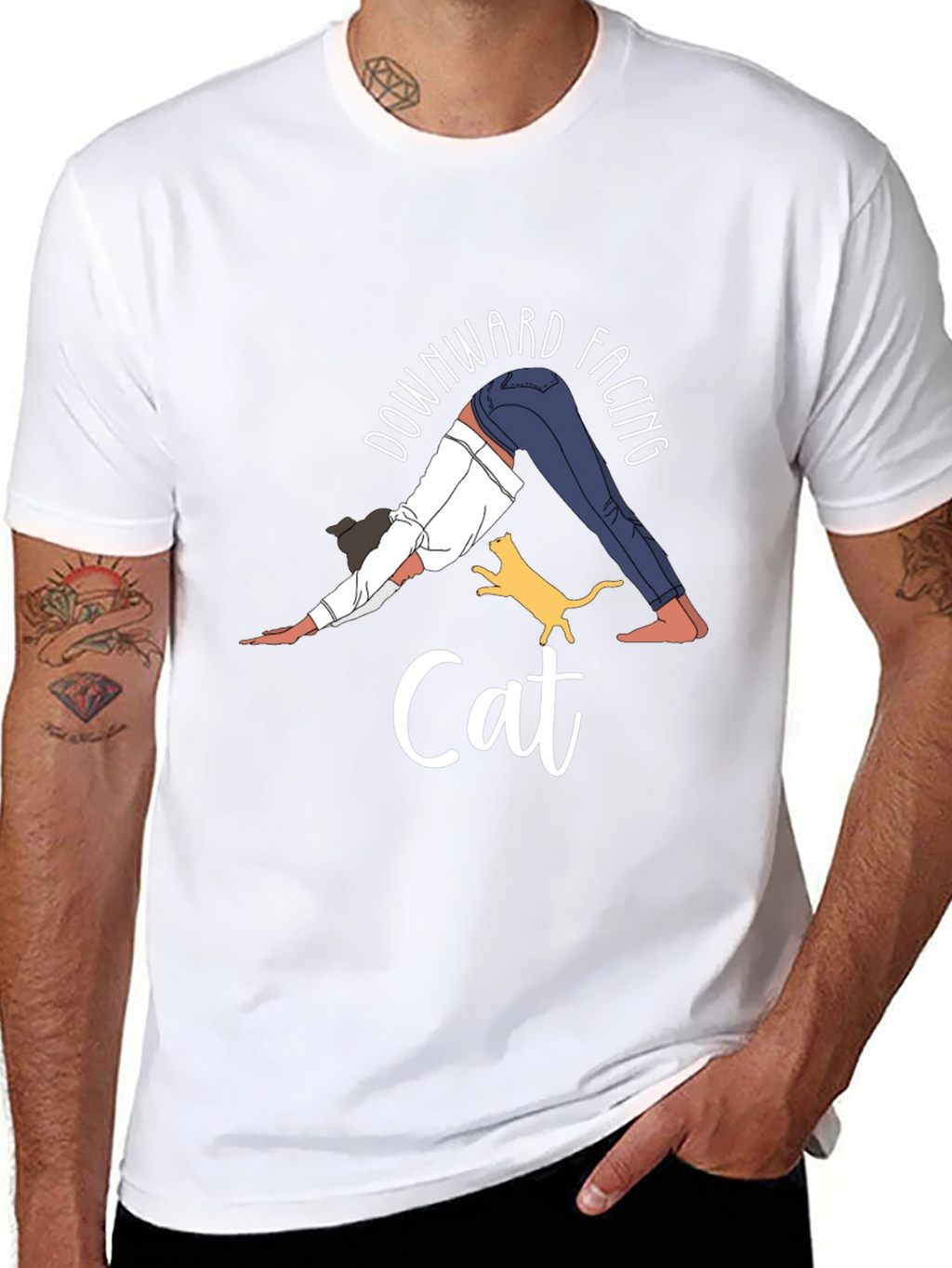 Downward Facing Cat Yoga Graphic Tee
