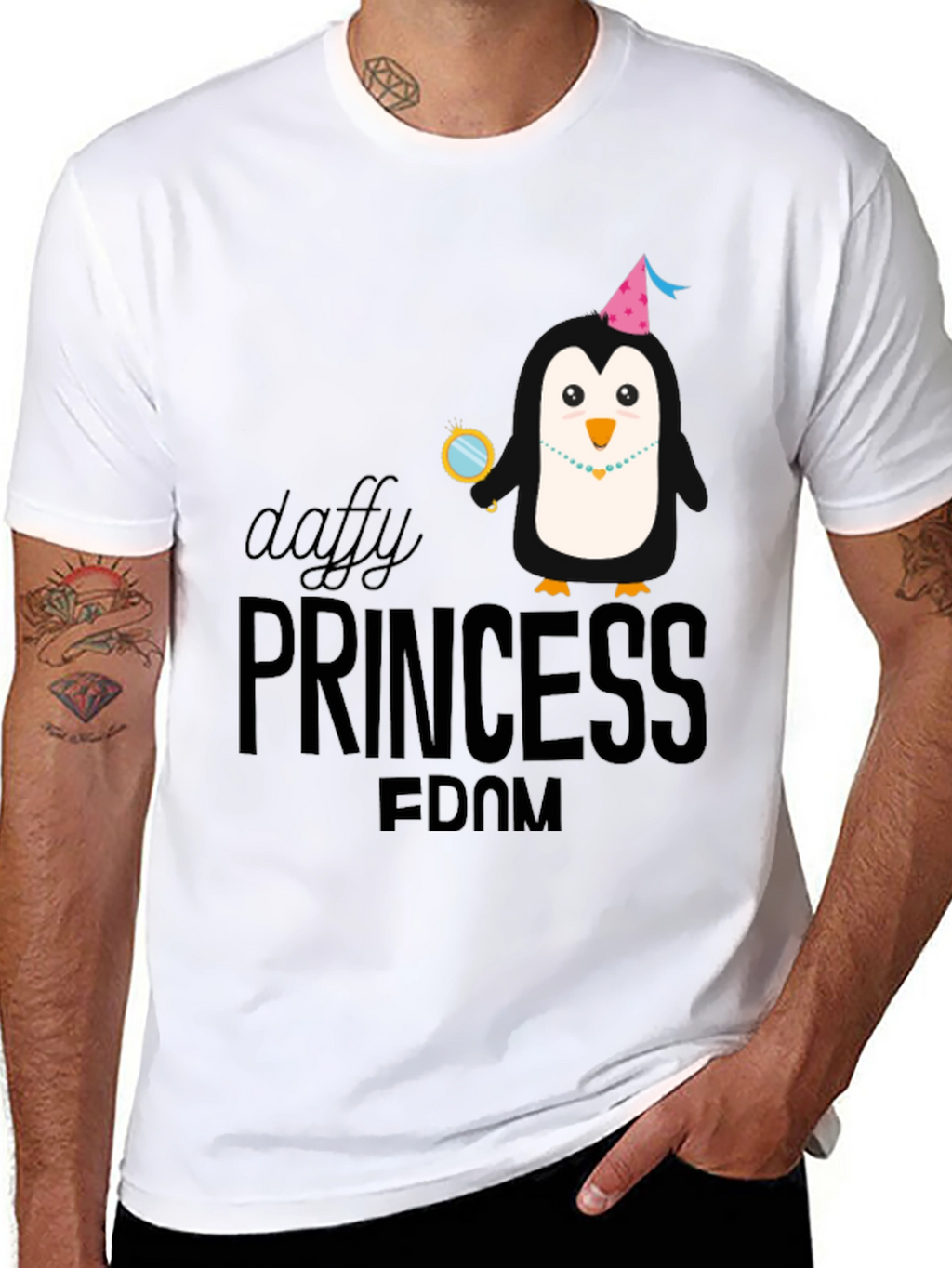 Daffy Princess-Dom T-Shirt - Black Penguin Design
