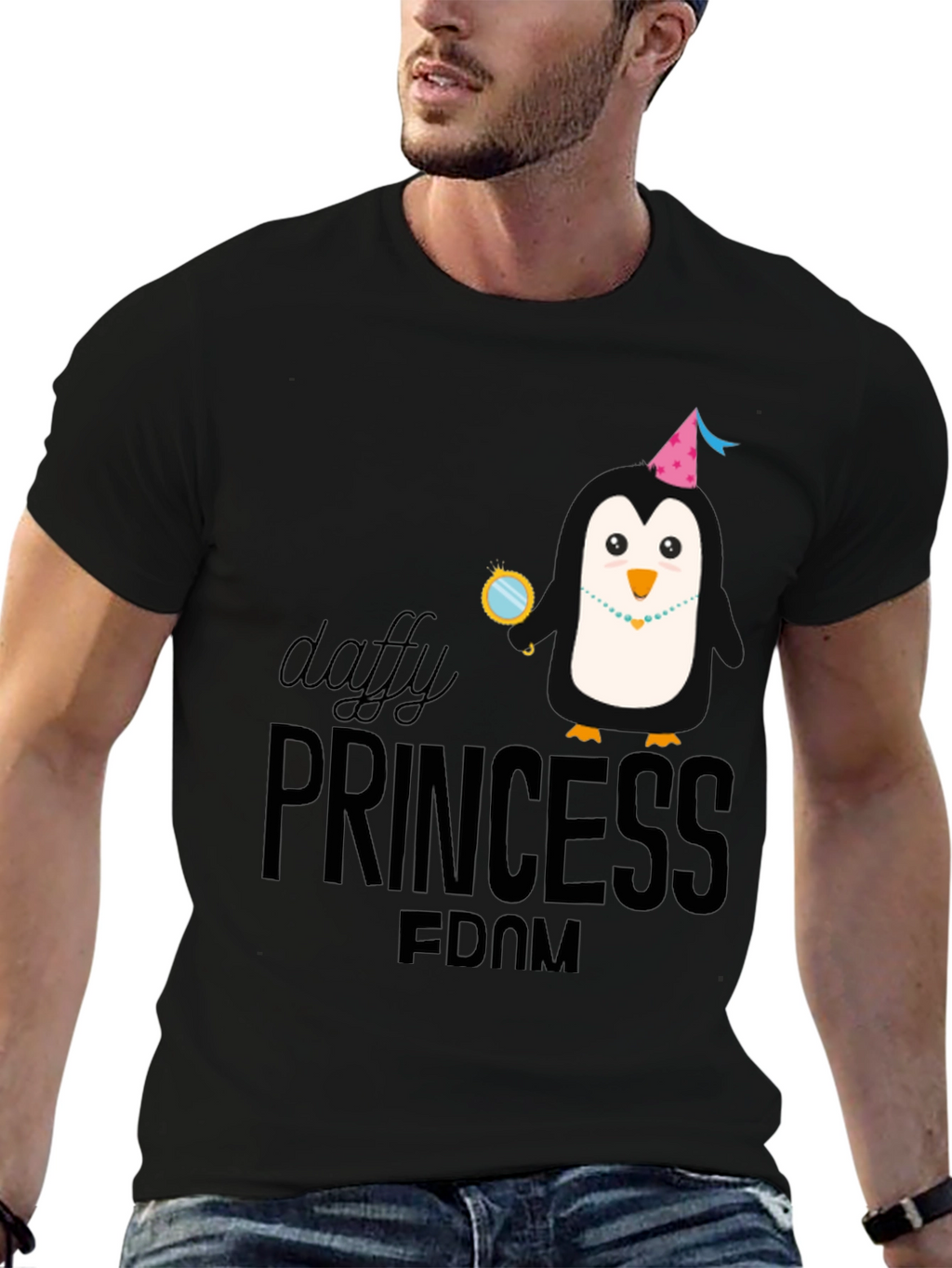 Daffy Princess-Dom T-Shirt - Black Penguin Design