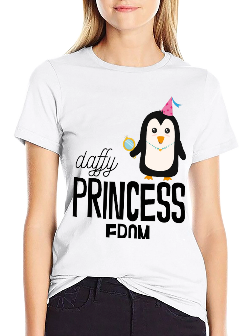 Daffy Princess-Dom T-Shirt - Black Penguin Design