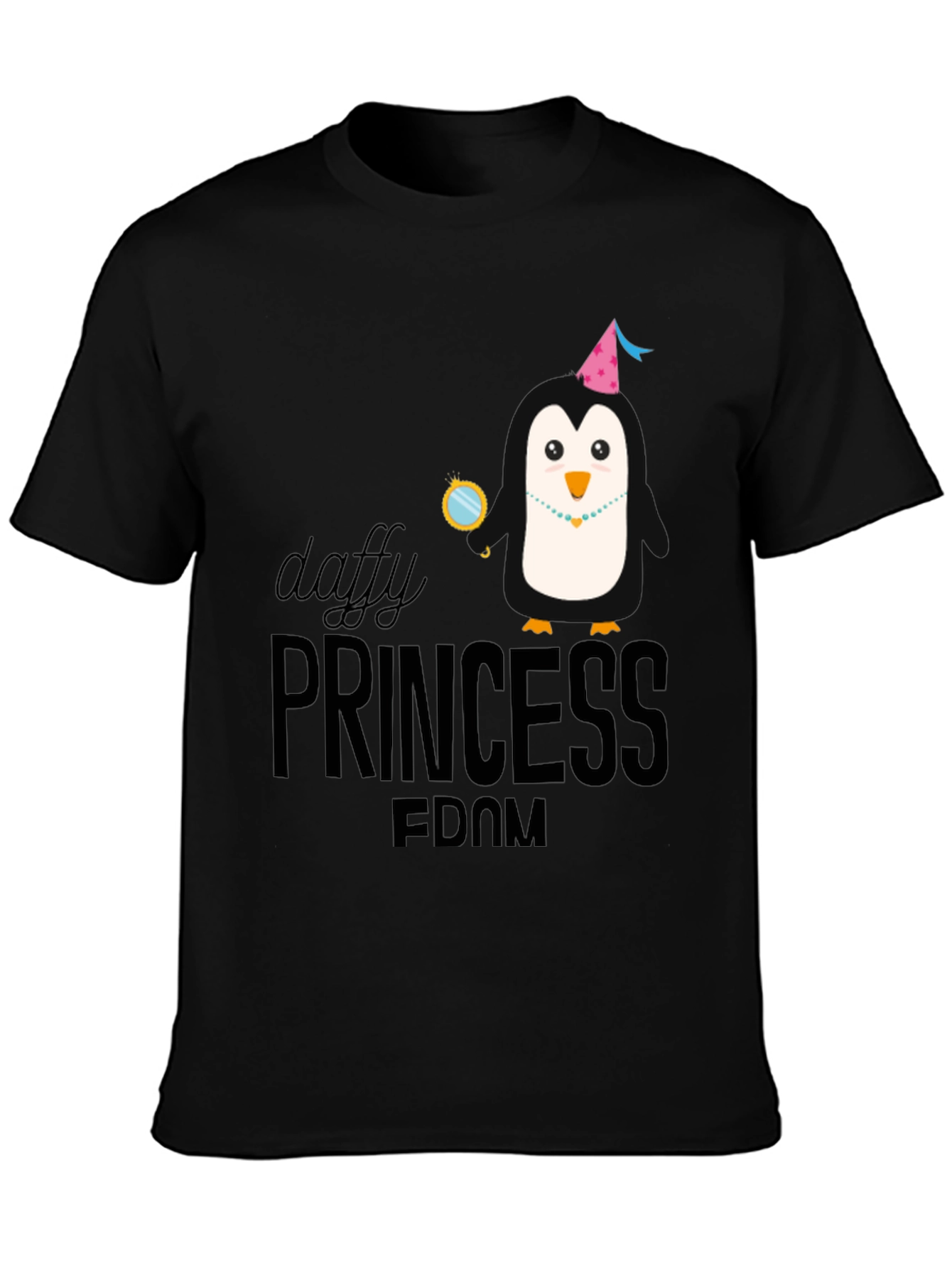 Daffy Princess-Dom T-Shirt - Black Penguin Design