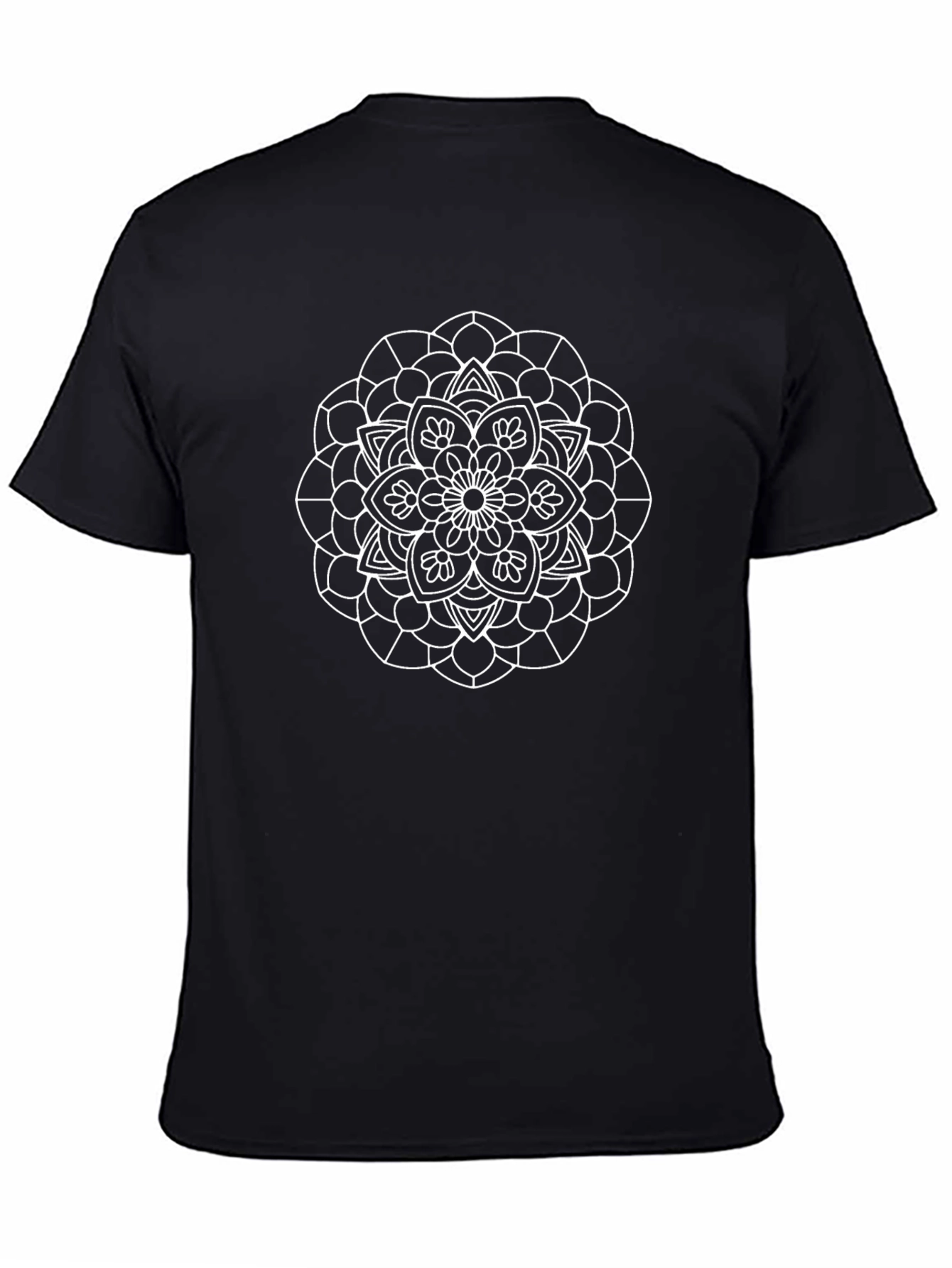 Black T-Shirt with Mandala Design