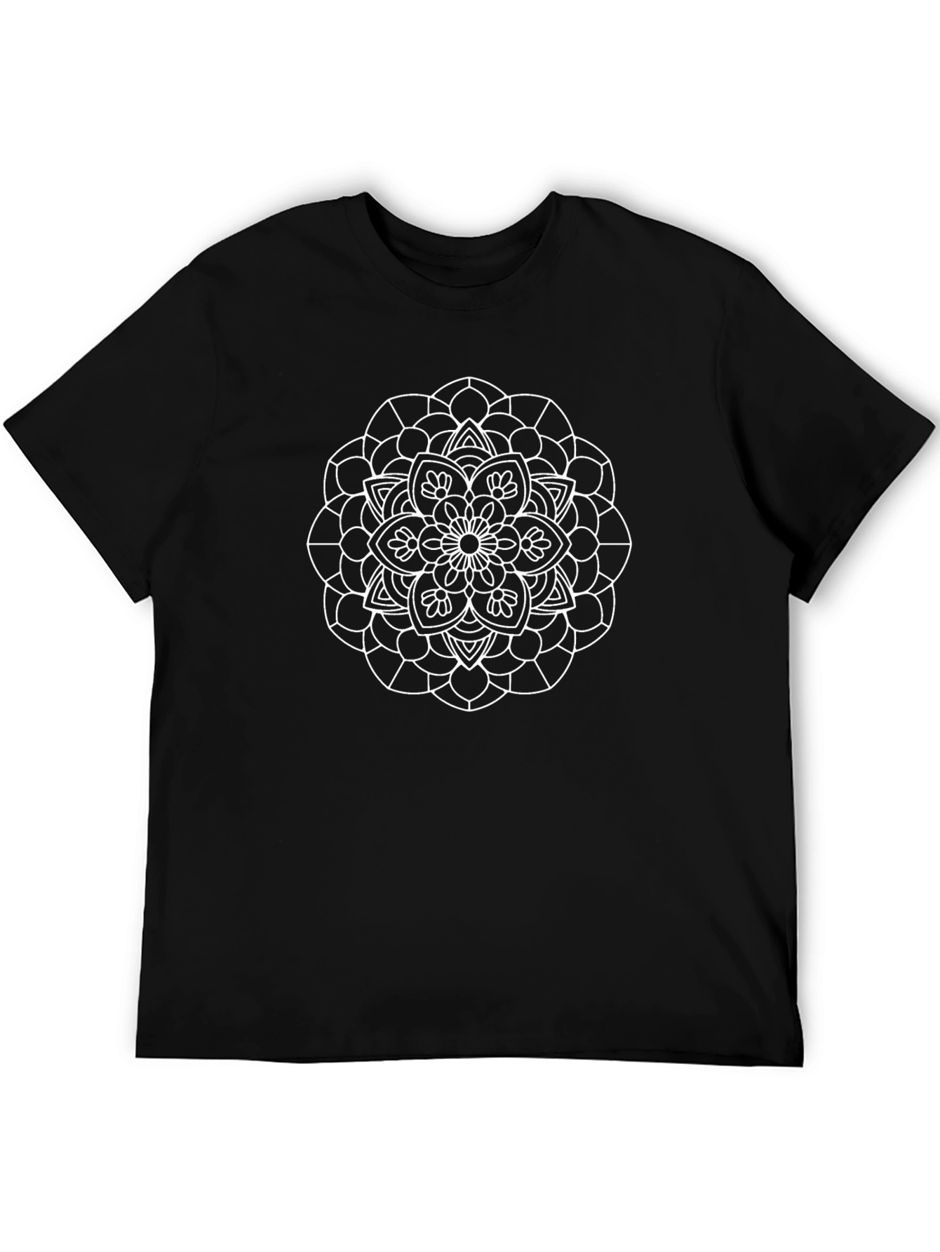 Black T-Shirt with Mandala Design