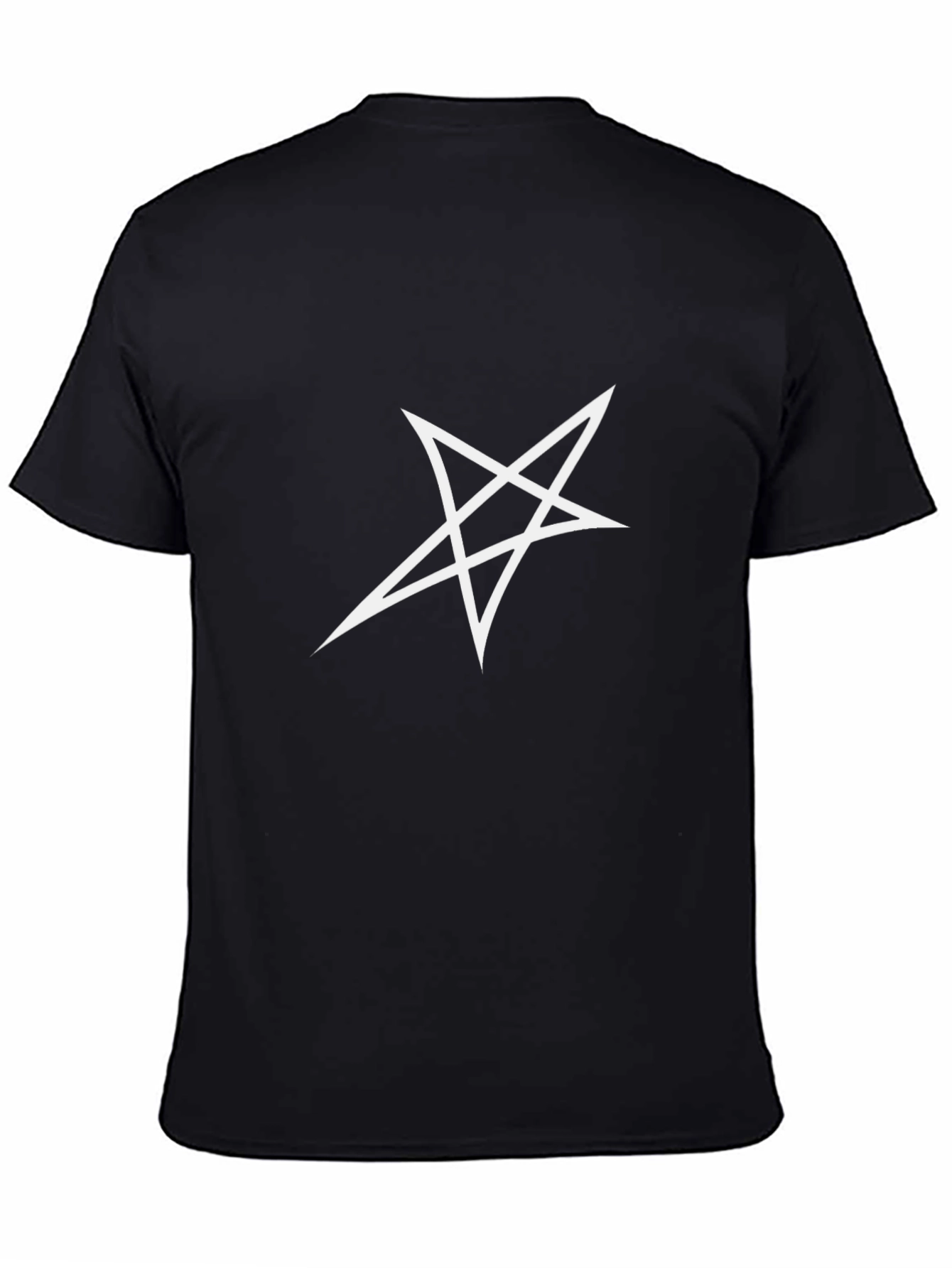 Black T-Shirt with White Star Graphic