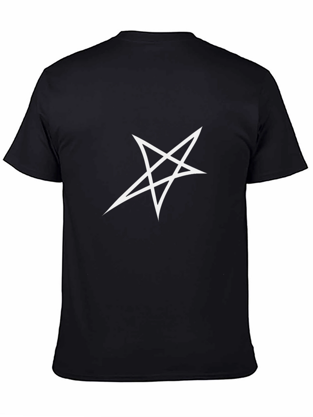 Black T-Shirt with White Star Graphic