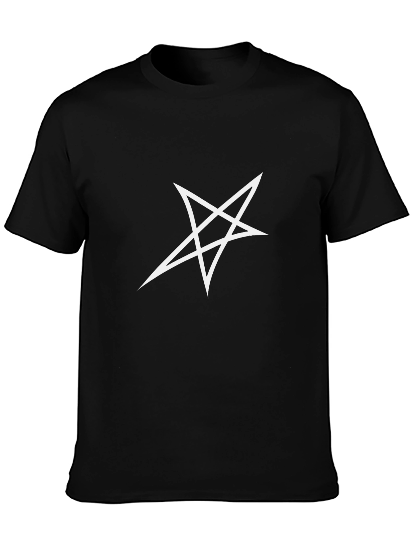Black T-Shirt with White Star Graphic