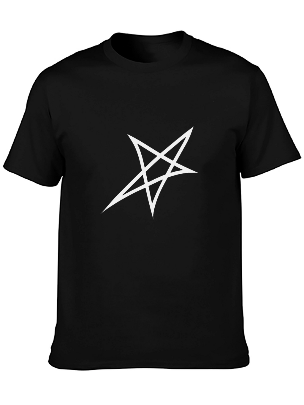 Black T-Shirt with White Star Graphic