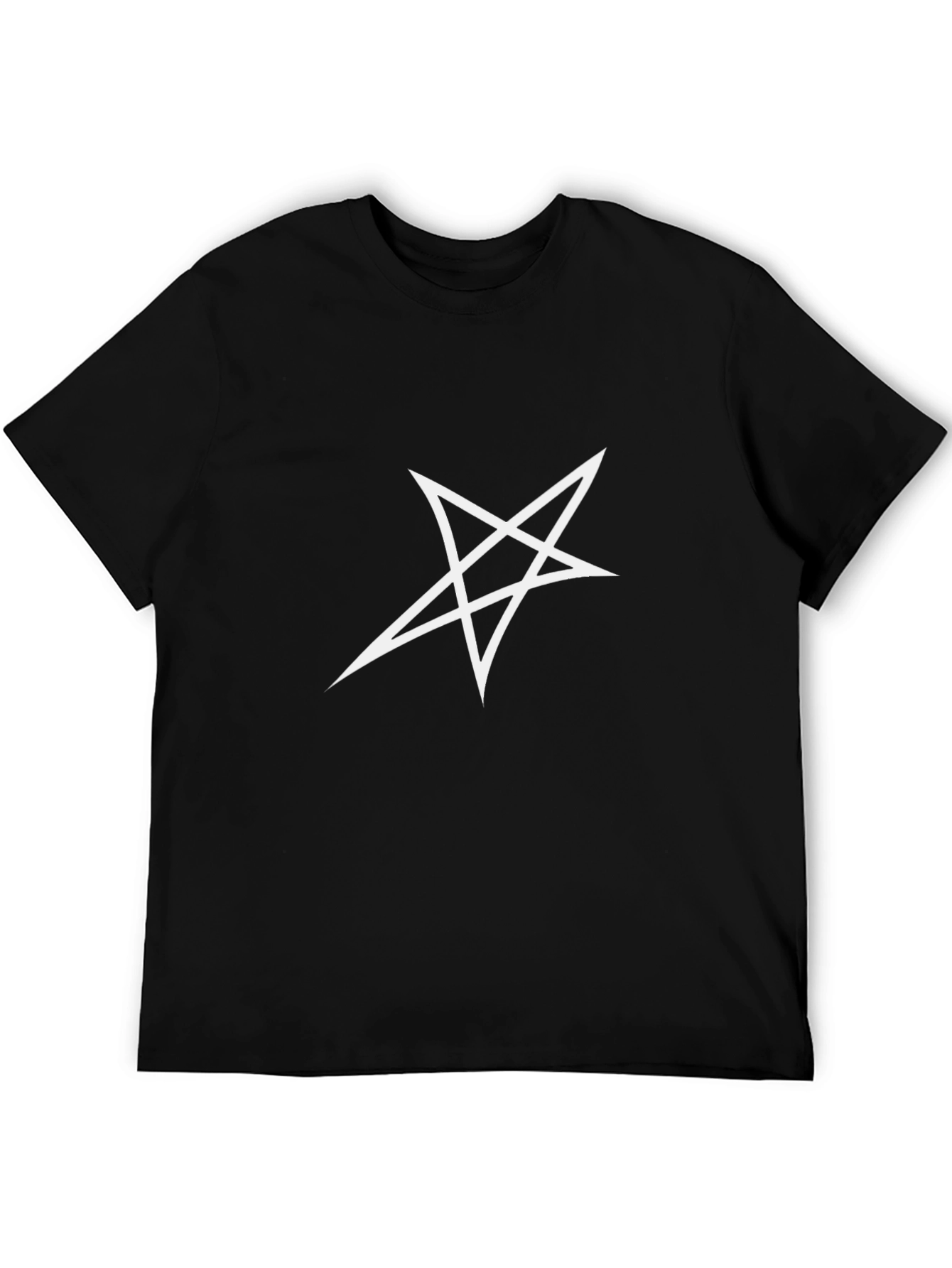 Black T-Shirt with White Star Graphic
