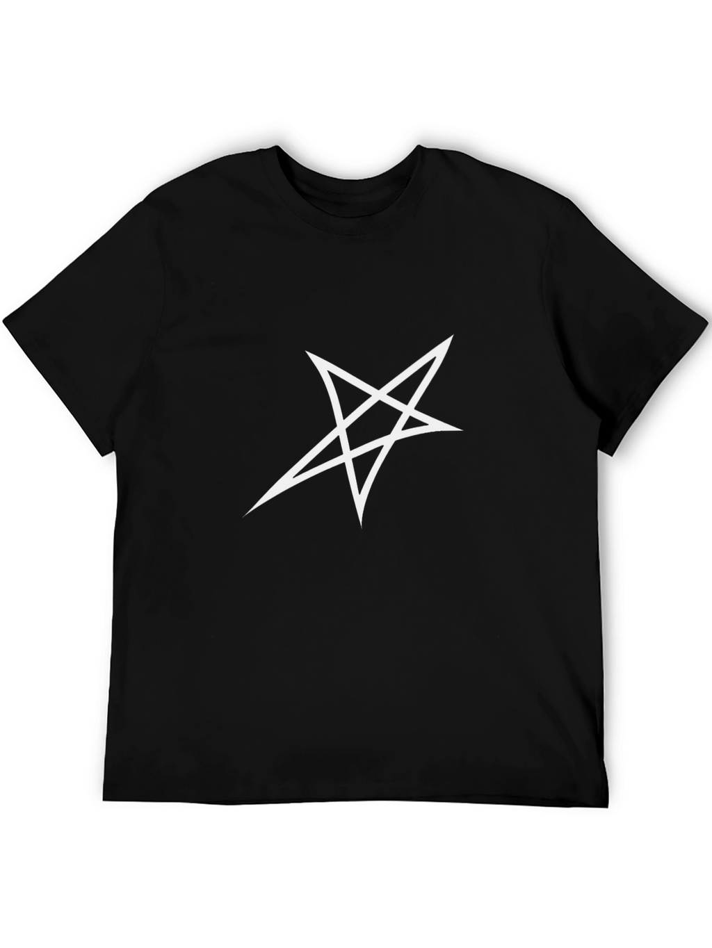 Black T-Shirt with White Star Graphic