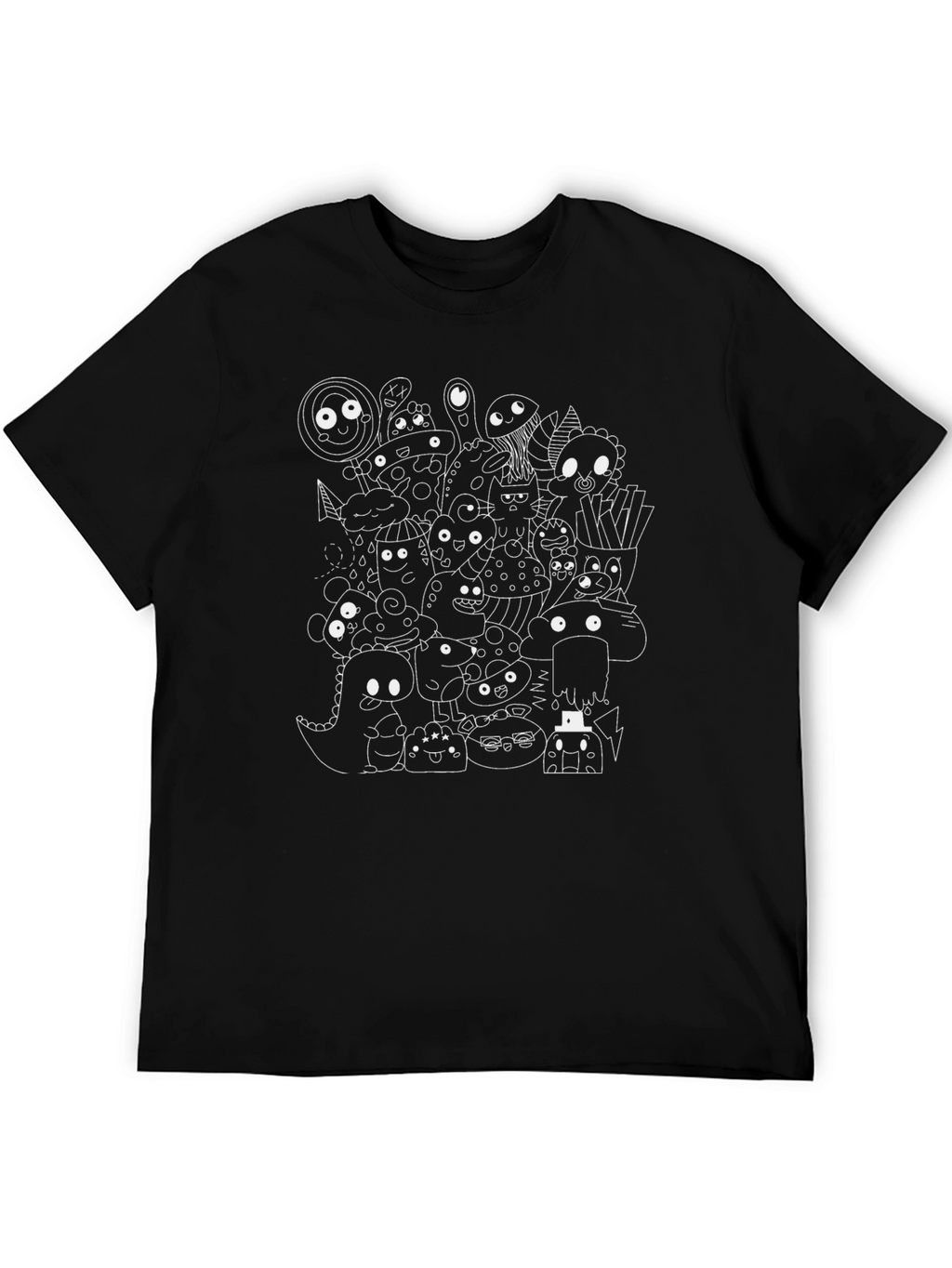 Doodle Monster Graphic Black T-Shirt