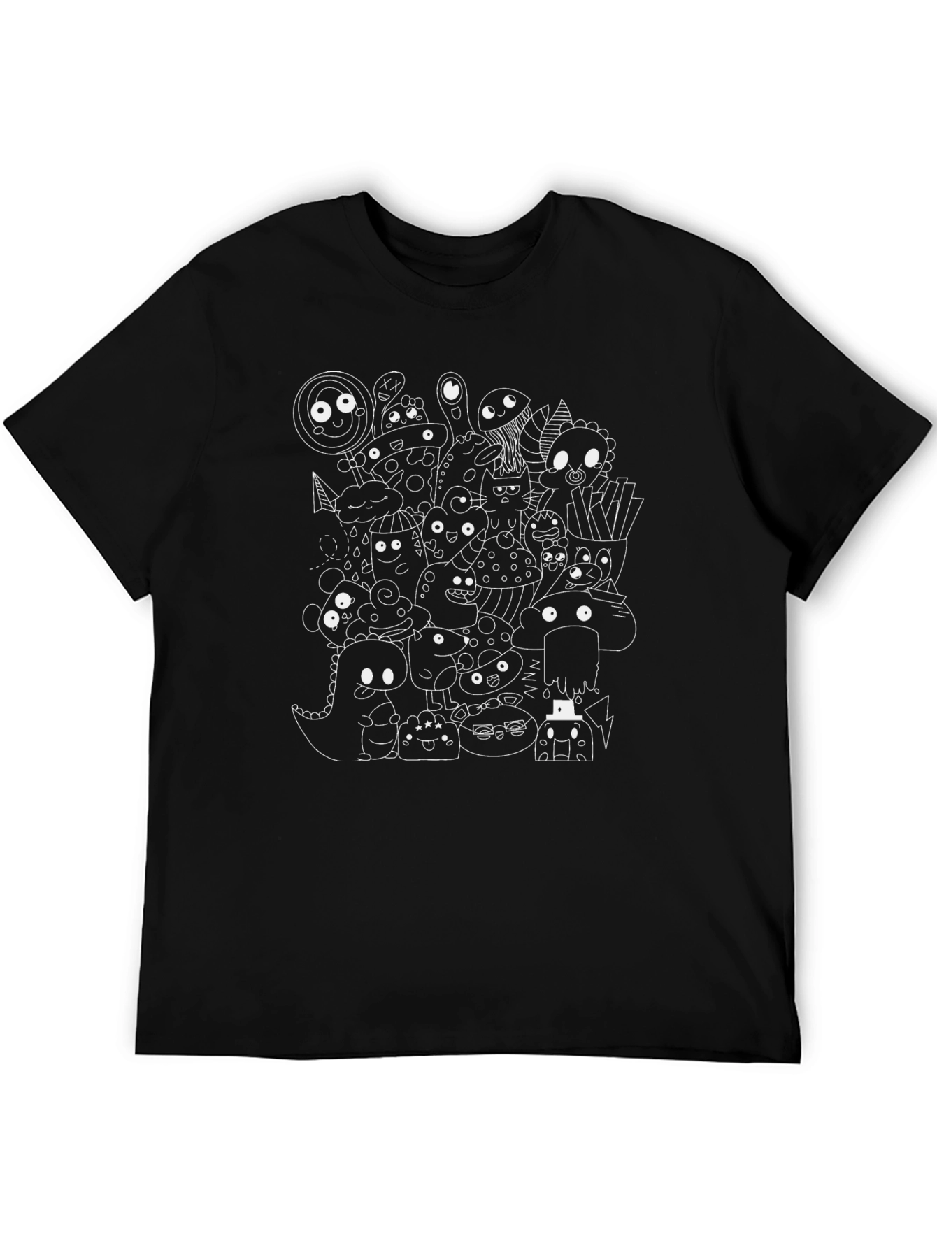 Doodle Monster Graphic Black T-Shirt