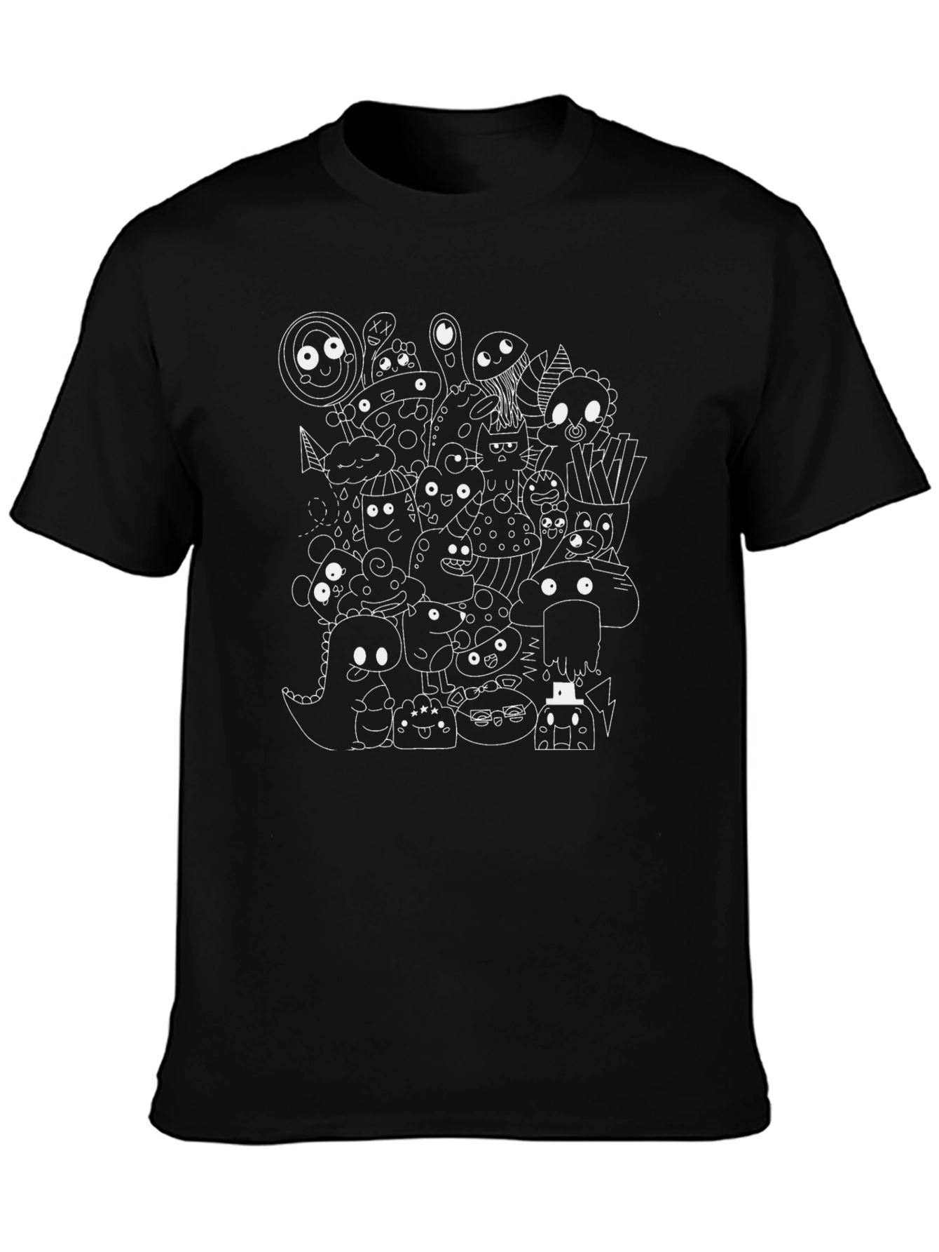 Doodle Monster Graphic Black T-Shirt
