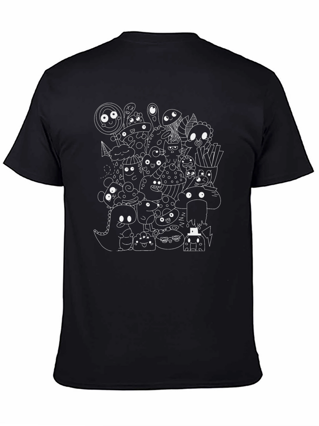Doodle Monster Graphic Black T-Shirt