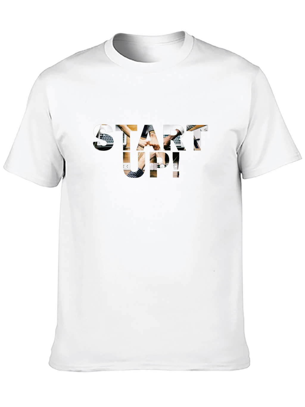 Start-Up Graphic Print Black Cotton T-Shirt