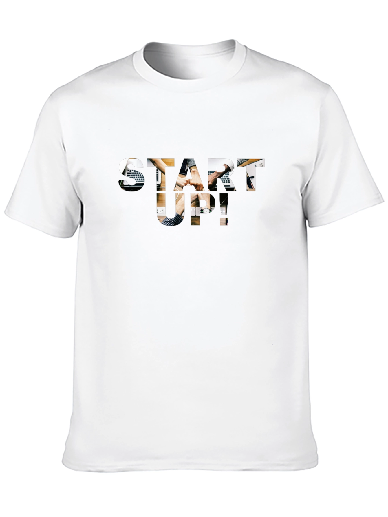 Start-Up Graphic Print Black Cotton T-Shirt