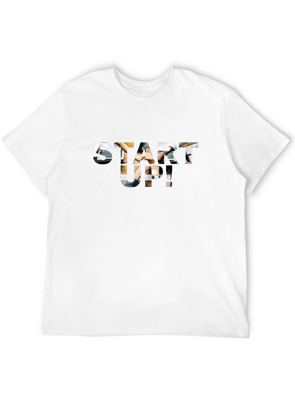 Start-Up Graphic Print Black Cotton T-Shirt