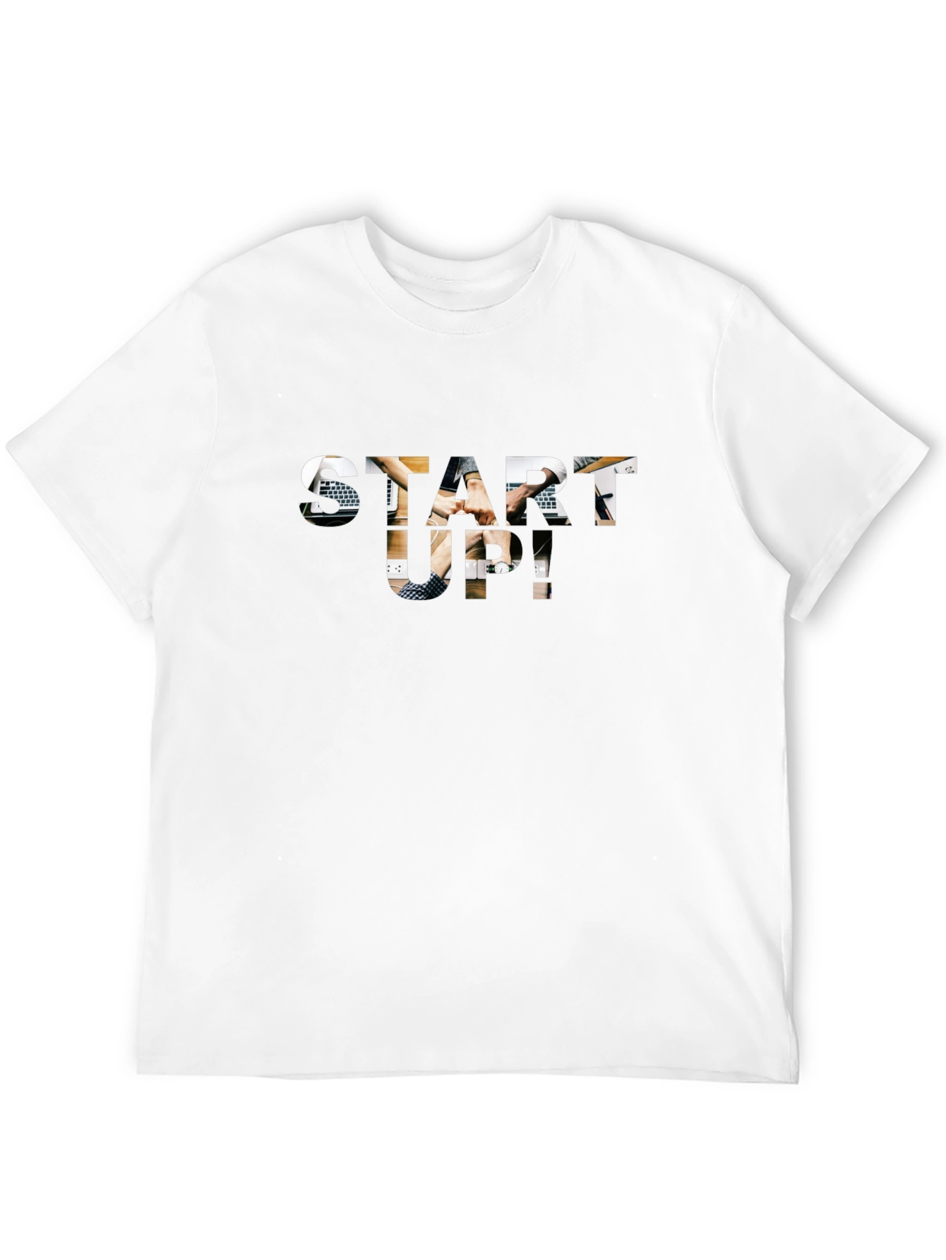 Start-Up Graphic Print Black Cotton T-Shirt