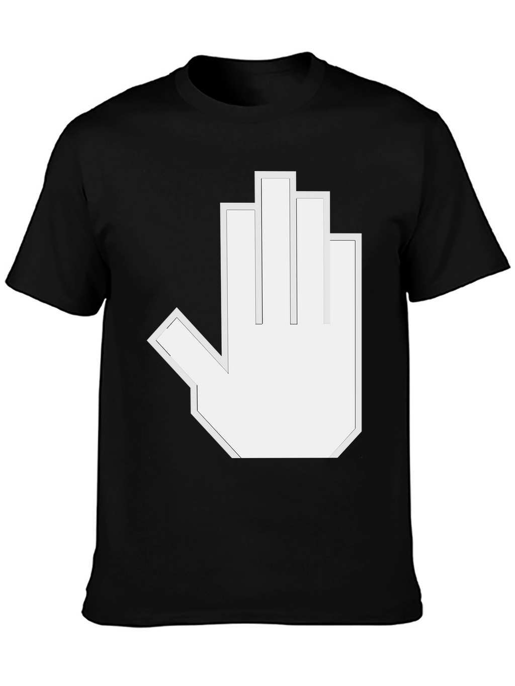 Pixelated Hand Gesture Graphic Tee - Black