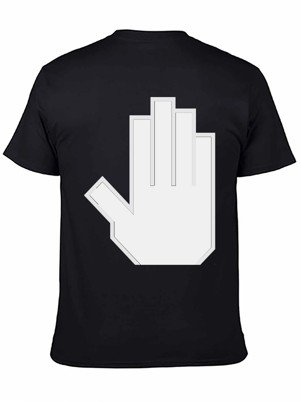 Pixelated Hand Gesture Graphic Tee - Black