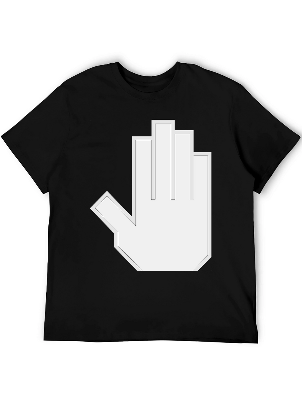 Pixelated Hand Gesture Graphic Tee - Black