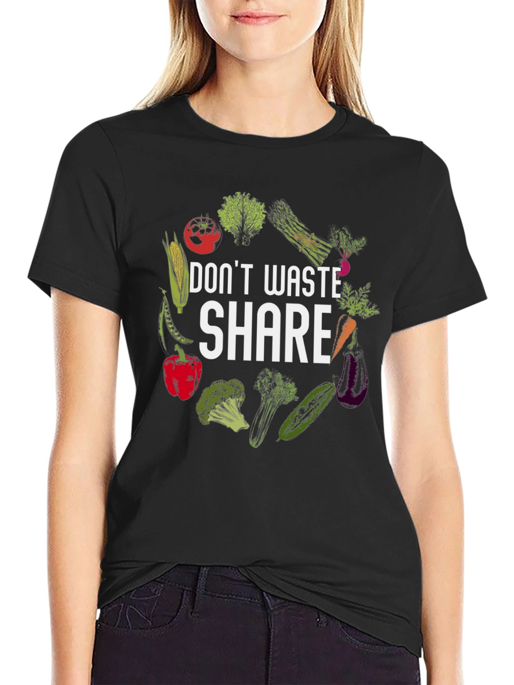 Dont Waste Share T-Shirt Vegetarian Design