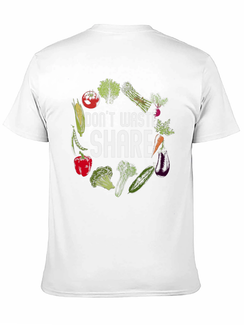 Dont Waste Share T-Shirt Vegetarian Design