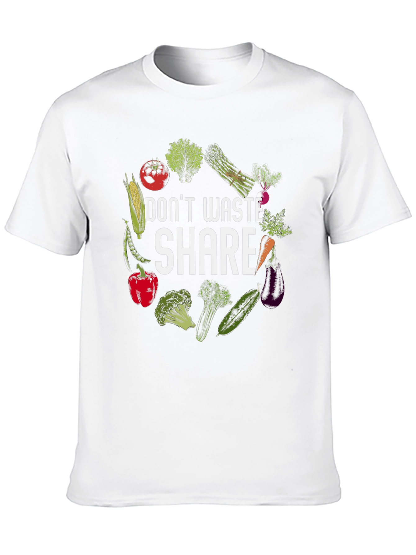 Dont Waste Share T-Shirt Vegetarian Design