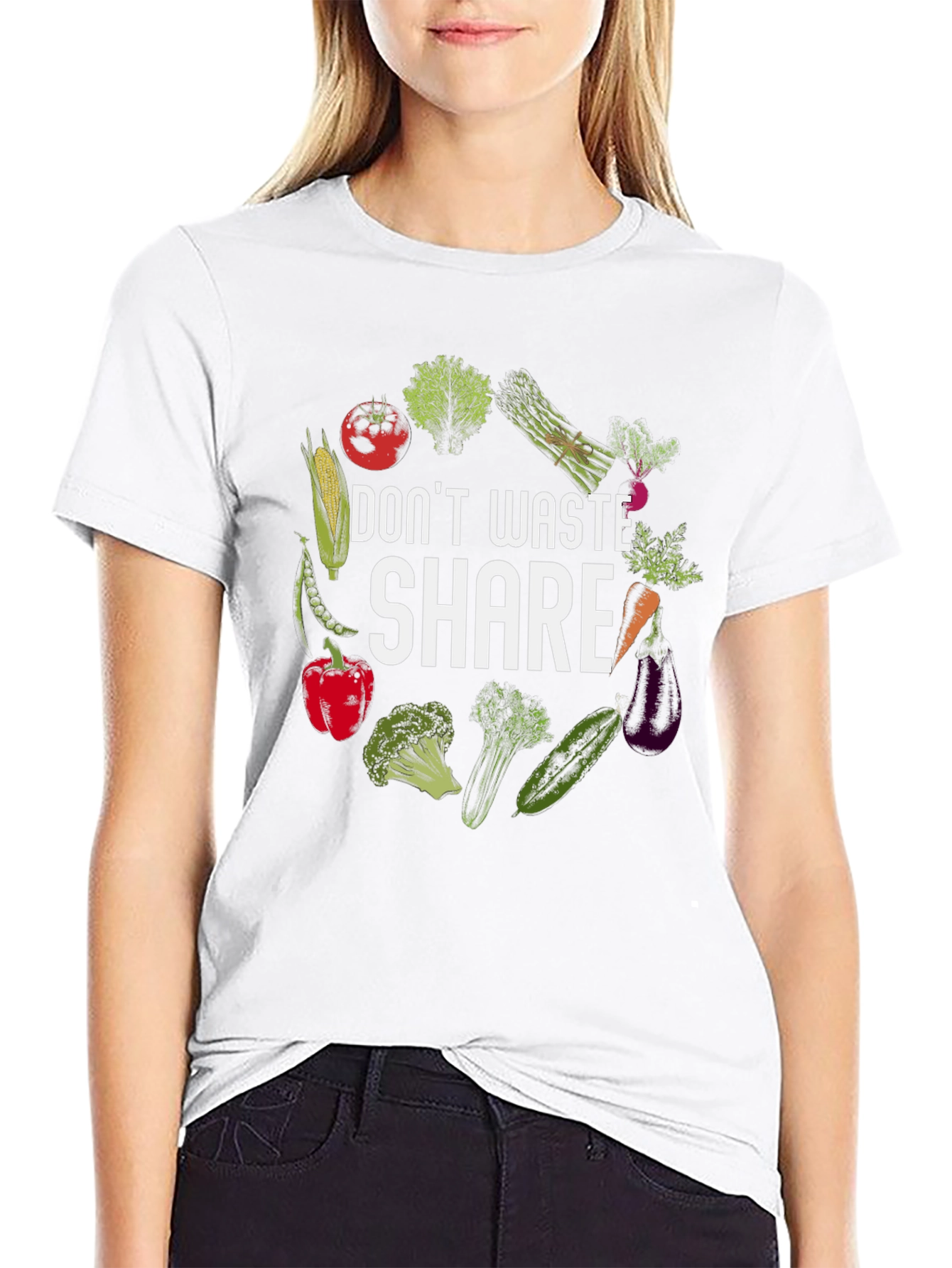 Dont Waste Share T-Shirt Vegetarian Design