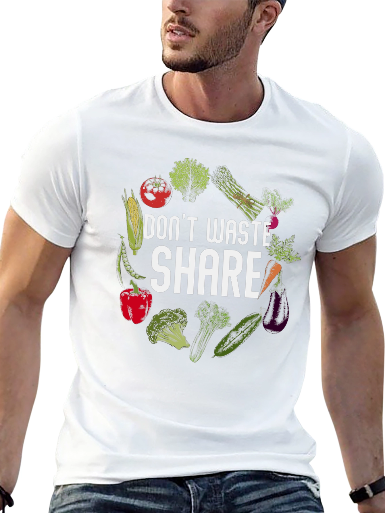 Dont Waste Share T-Shirt Vegetarian Design