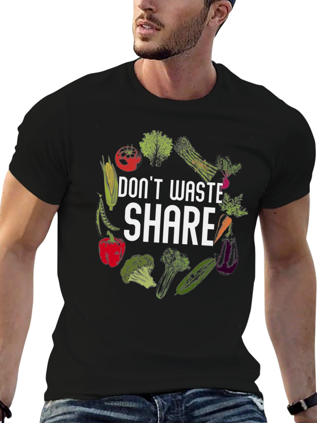 Dont Waste Share T-Shirt Vegetarian Design