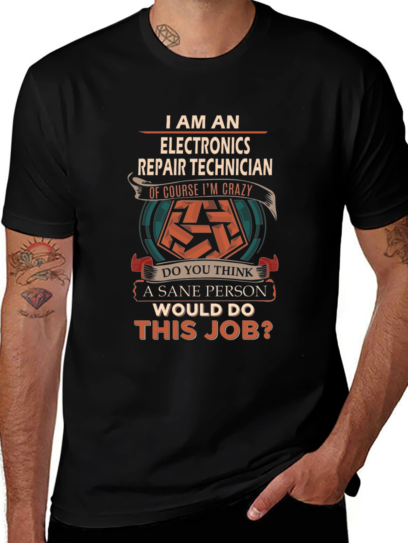 Electronics Repair Technician Crazy Job T-Shirt