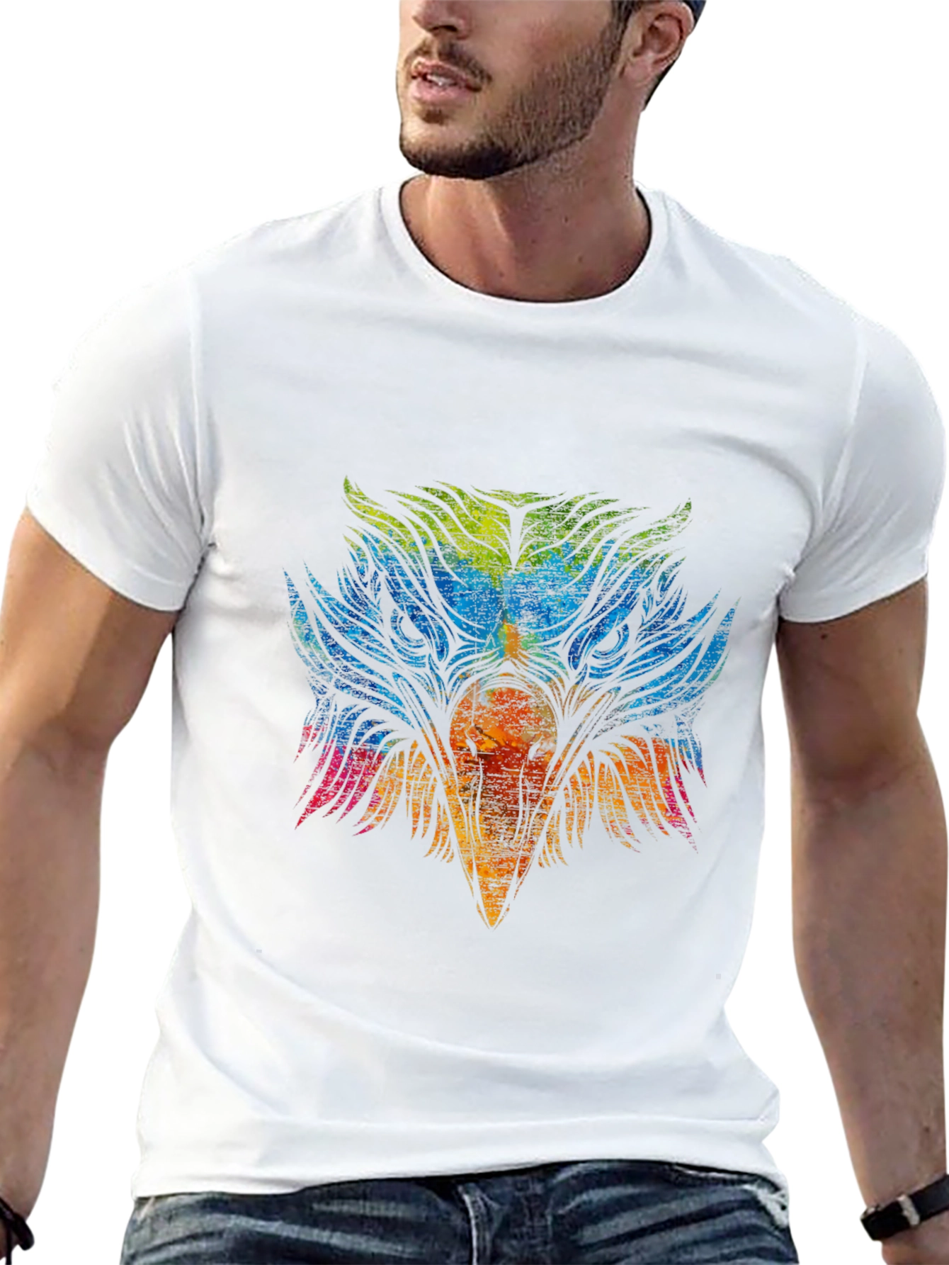 Colorful Eagle Graphic T-Shirt