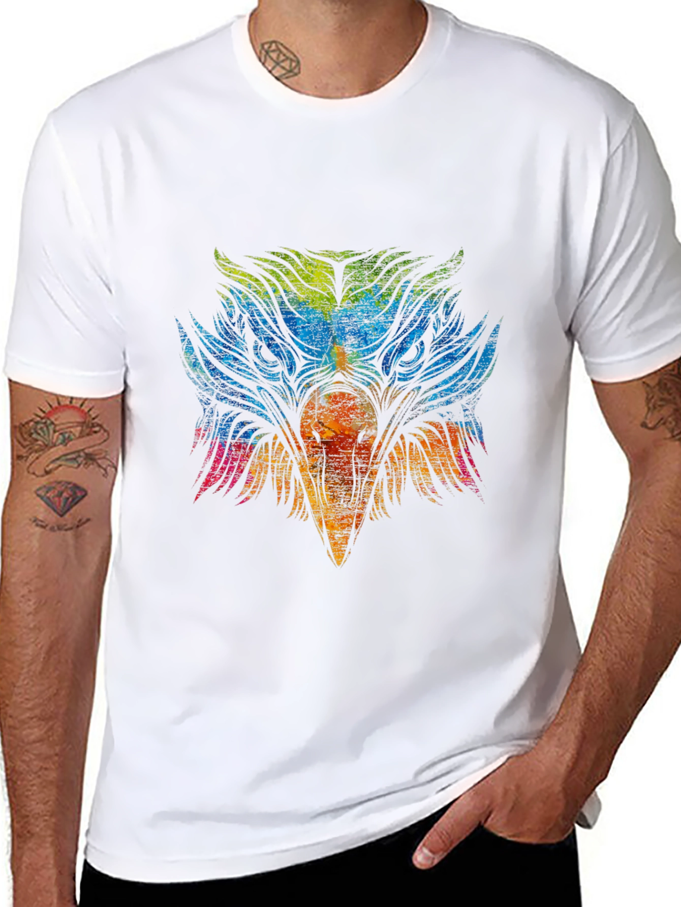 Colorful Eagle Graphic T-Shirt