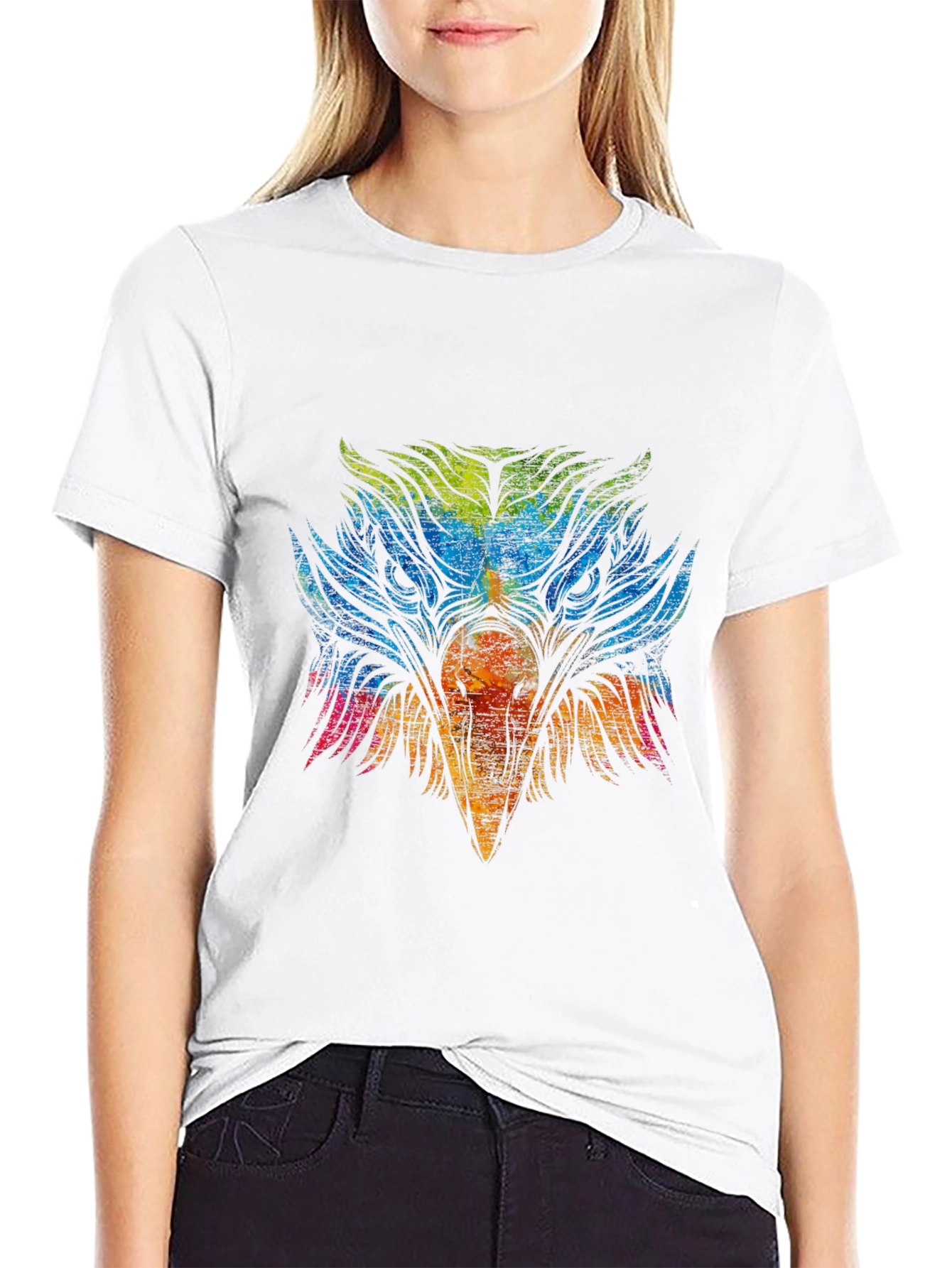 Colorful Eagle Graphic T-Shirt