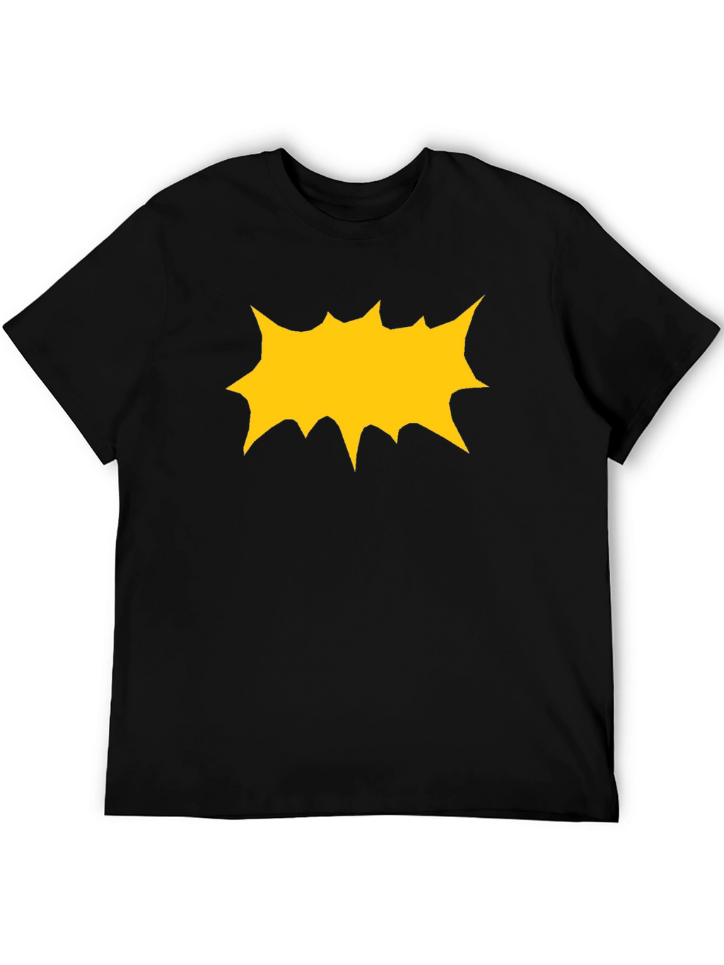 Black T-Shirt with Yellow Comic Explosion Graphic