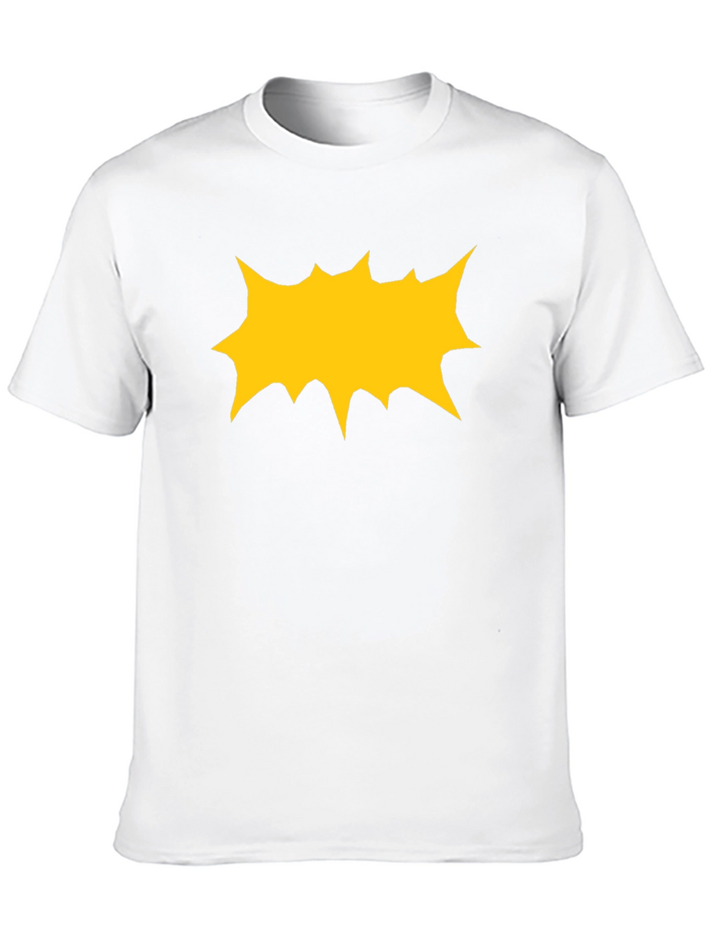 Black T-Shirt with Yellow Comic Explosion Graphic