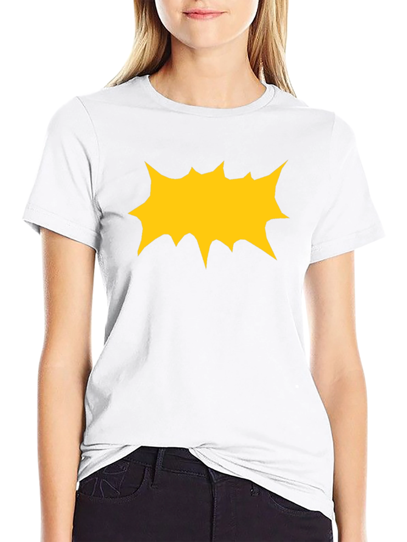 Black T-Shirt with Yellow Comic Explosion Graphic