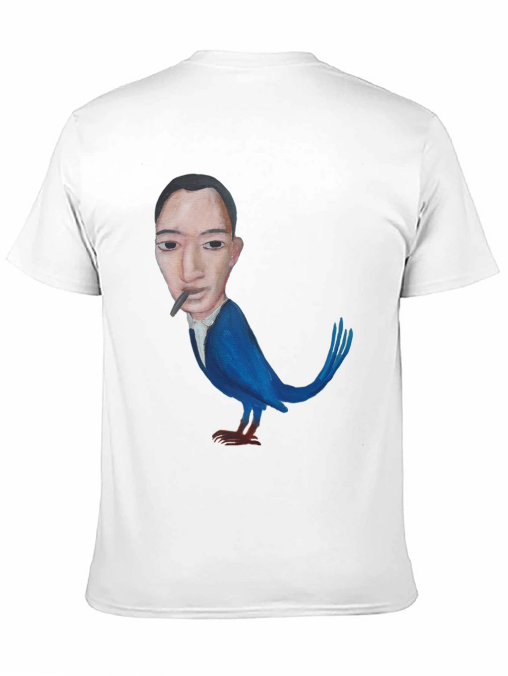 Surreal Man-Bird Graphic Tee - Black