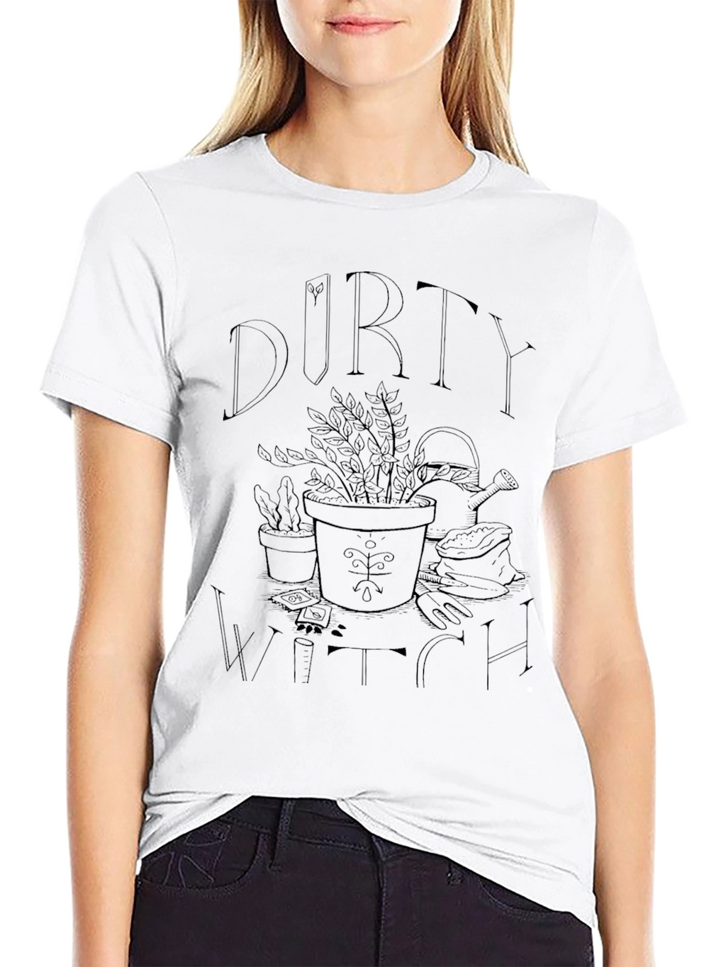 Dirty Witch Graphic T-Shirt - Black