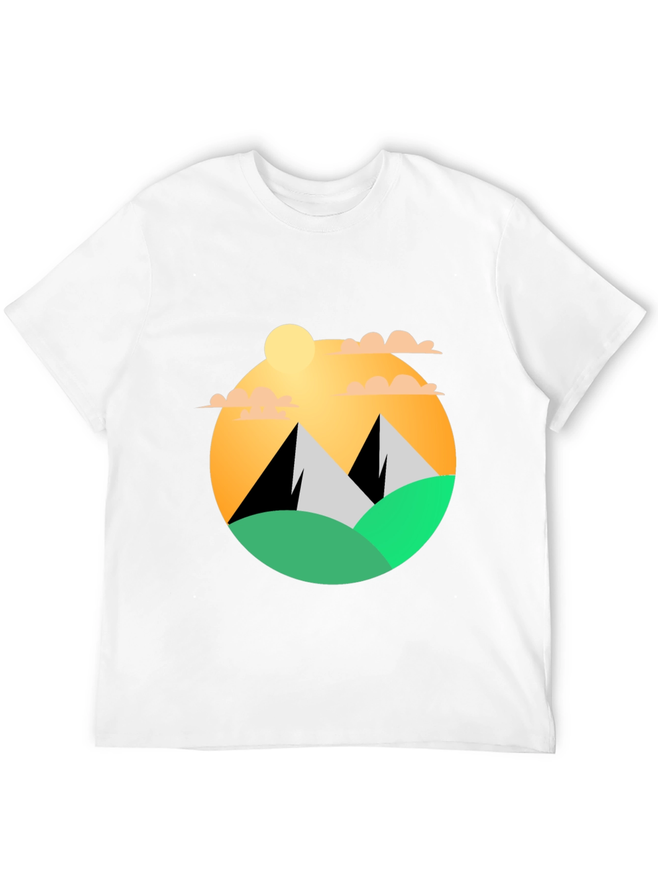 Mountainscape Graphic Tee - Black Cotton Blend