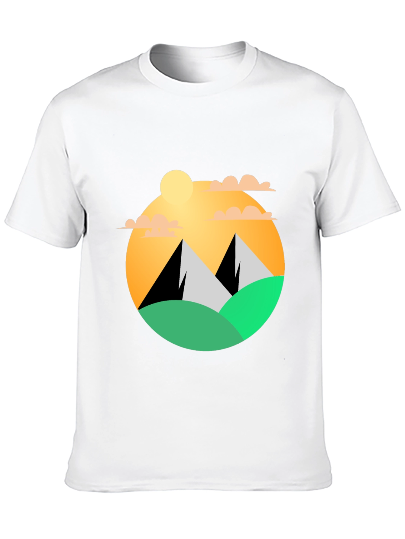 Mountainscape Graphic Tee - Black Cotton Blend