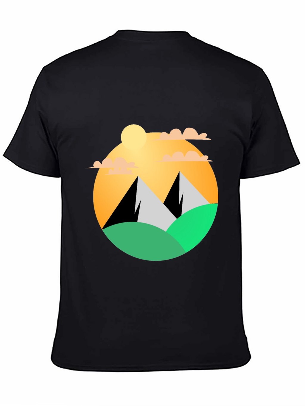 Mountainscape Graphic Tee - Black Cotton Blend