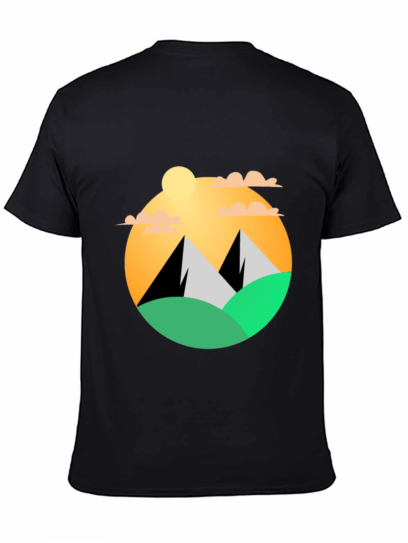 Mountainscape Graphic Tee - Black Cotton Blend