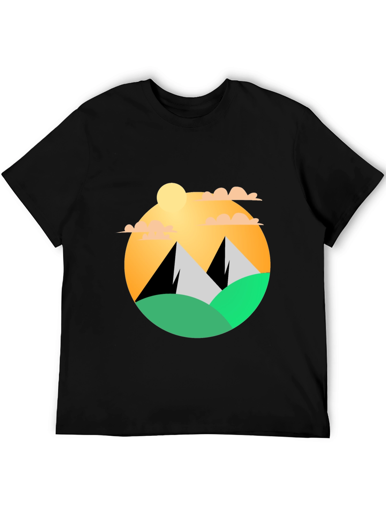 Mountainscape Graphic Tee - Black Cotton Blend