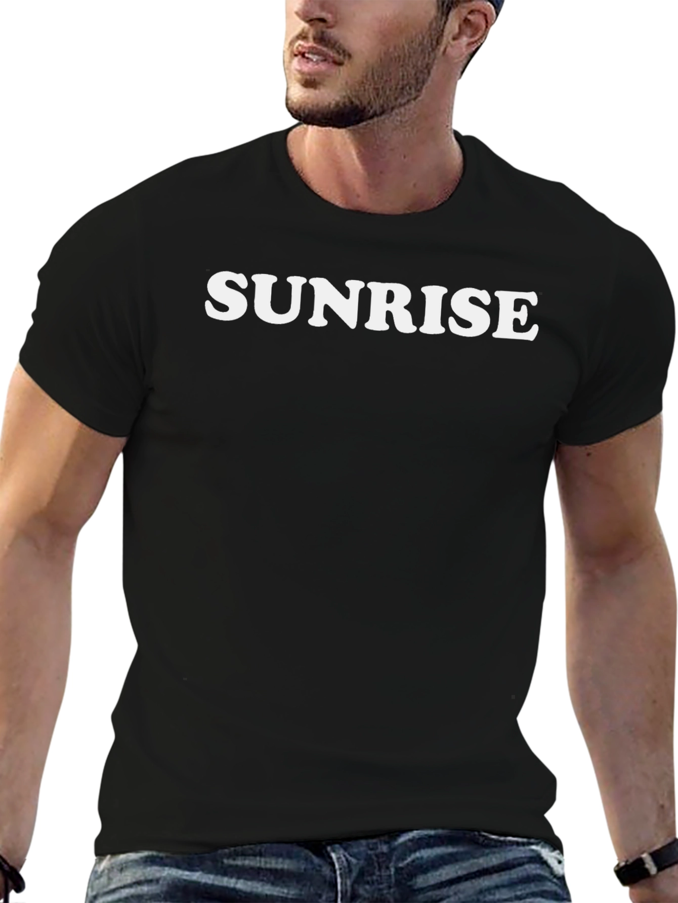 Sunrise Graphic Tee - Classic Black Cotton T-Shirt