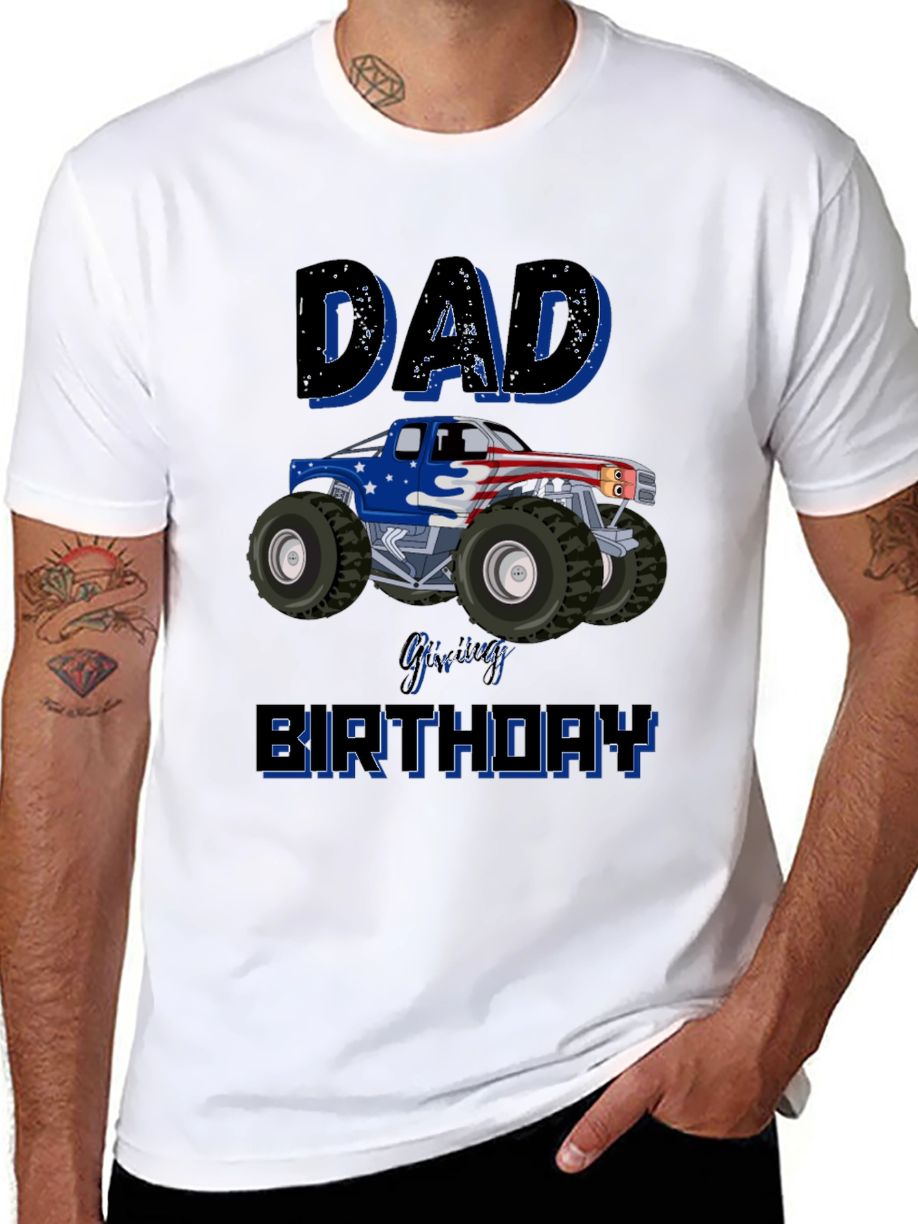 Dad Monster Truck Birthday T-Shirt