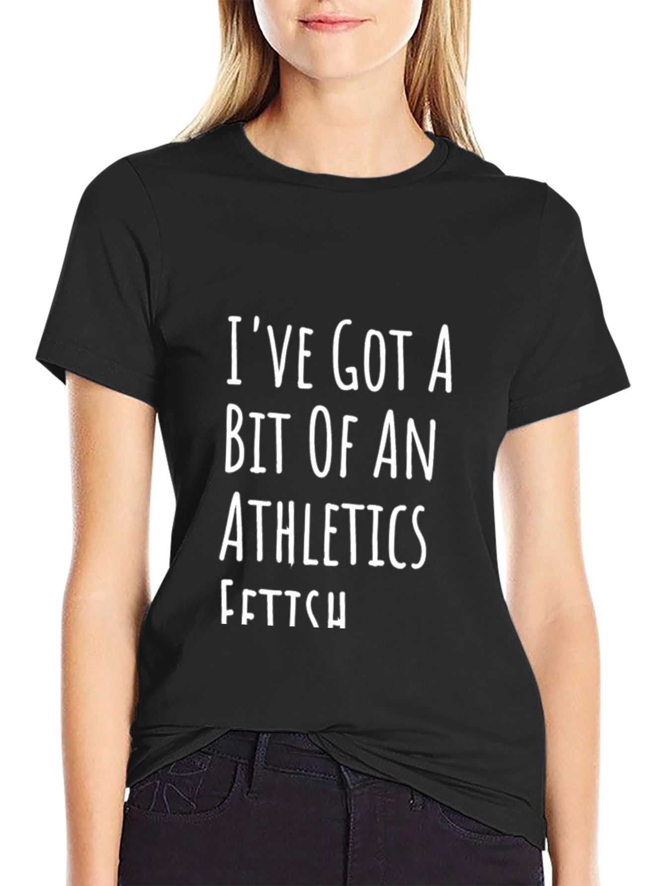 Athletics Fetish Graphic Tee - Black Cotton T-Shirt